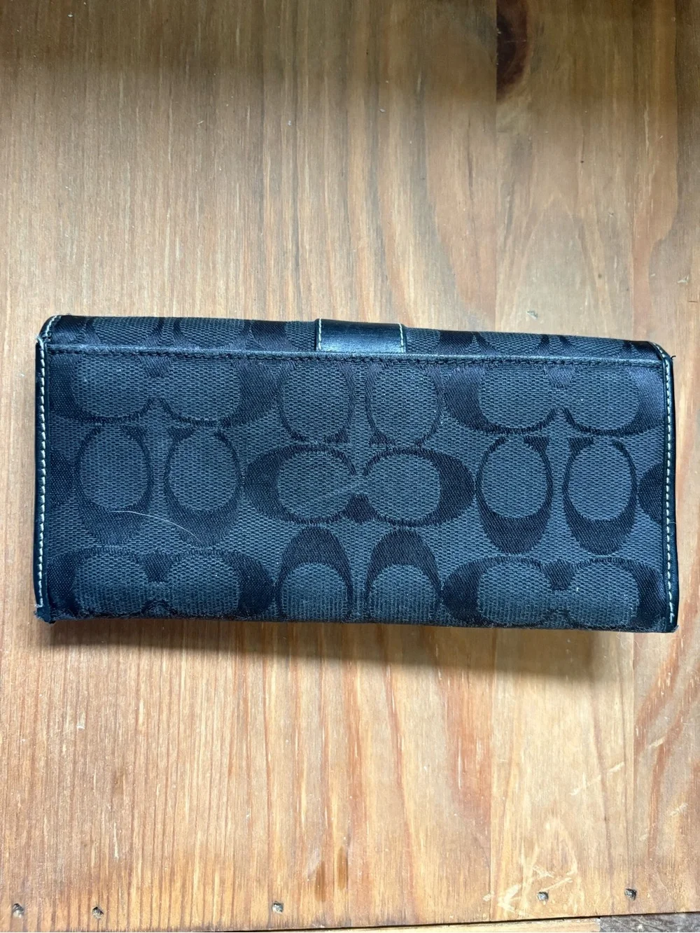 Coach Black Signature Continental Wallet